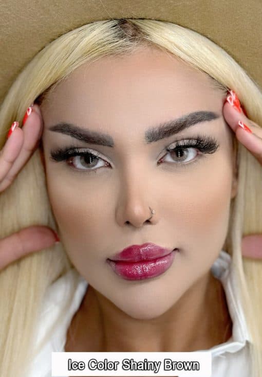 خرید لنز برند آیس کالر رنگ شاینی براون