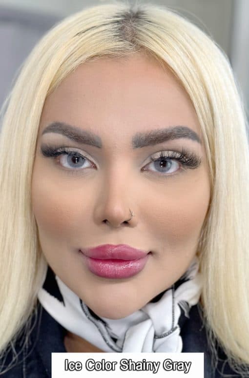 خرید لنز برند آیس کالر رنگ شاینی گری